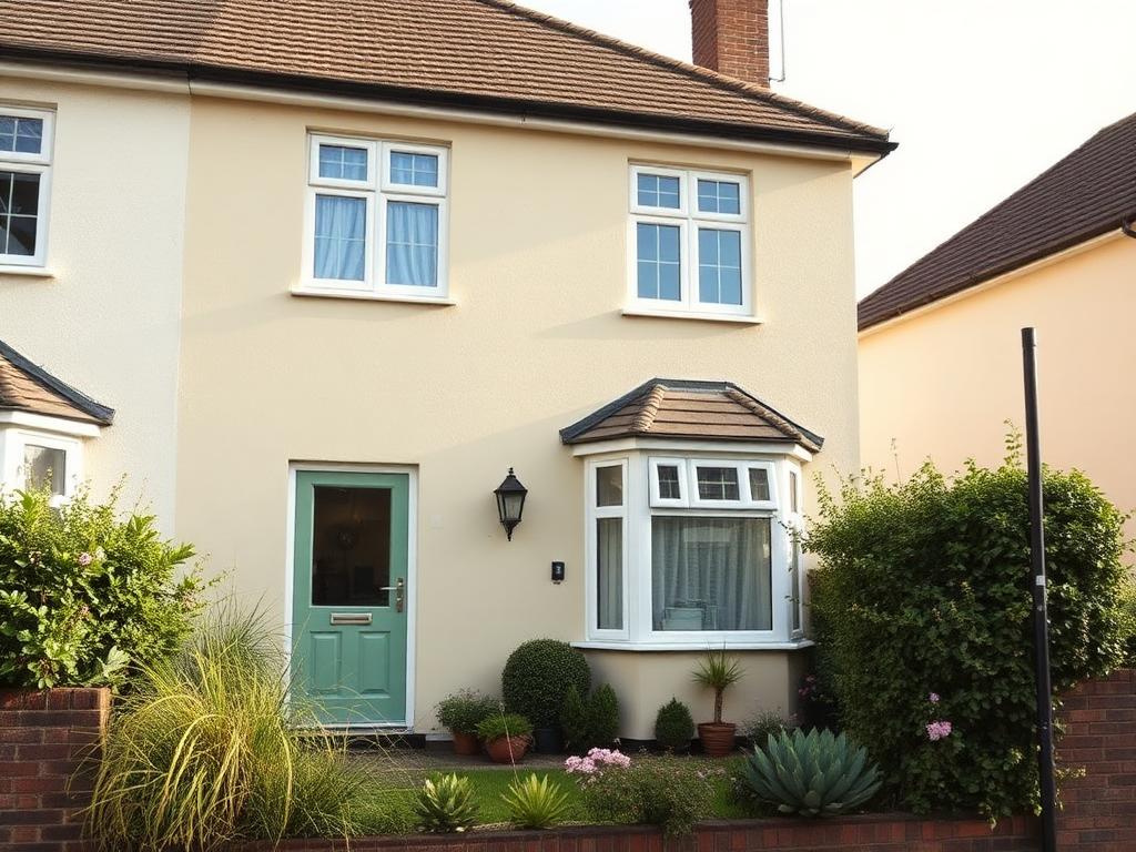 UK family house with a front garden